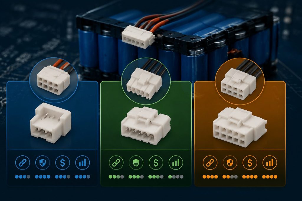 电池连接器选型：VH3.96、JST XH、Molex Mini-Fit 哪个更常用？