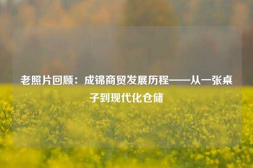老照片回顾：成锦商贸发展历程——从一张桌子到现代化仓储