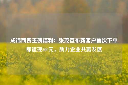 成锦商贸重磅福利：张茂宣布新客户首次下单即返现500元，助力企业共赢发展