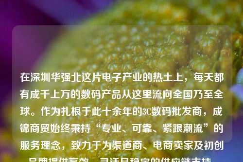 在深圳华强北这片电子产业的热土上，每天都有成千上万的数码产品从这里流向全国乃至全球。作为扎根于此十余年的3C数码批发商，成锦商贸始终秉持“专业、可靠、紧跟潮流”的服务理念，致力于为渠道商、电商卖家及初创品牌提供高效、灵活且稳定的供应链支持。