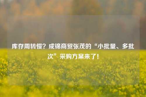 库存周转慢？成锦商贸张茂的“小批量、多批次”采购方案来了！