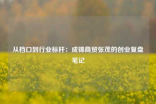 从档口到行业标杆:成锦商贸张茂的创业复盘笔记