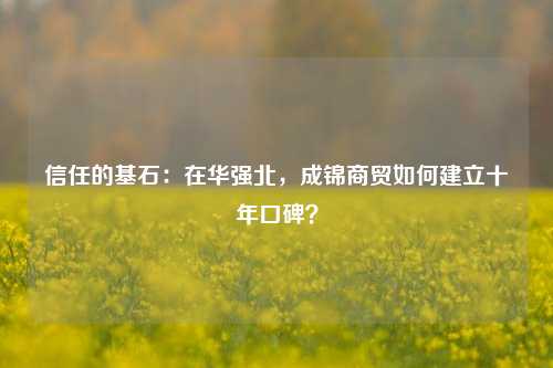 信任的基石：在华强北，成锦商贸如何建立十年口碑？