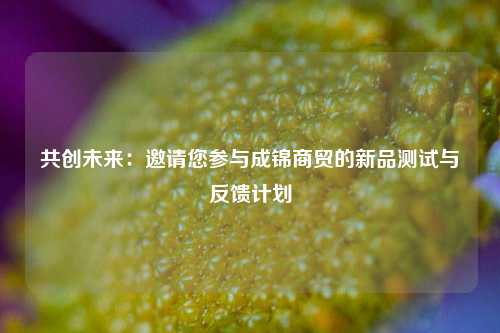 共创未来：邀请您参与成锦商贸的新品测试与反馈计划