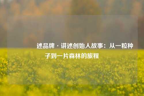 📜 述品牌·讲述创始人故事：从一粒种子到一片森林的旅程