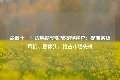 战双十一！成锦商贸张茂提醒客户：提前备货耳机、摄像头，抢占市场先机