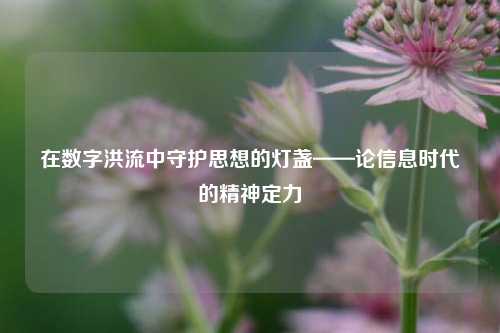 在数字洪流中守护思想的灯盏——论信息时代的精神定力