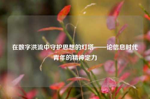 在数字洪流中守护思想的灯塔——论信息时代青年的精神定力